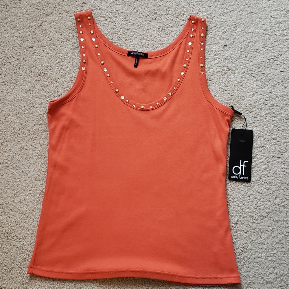 NWT Daisy Fuentes Large Burnt Orange tank top